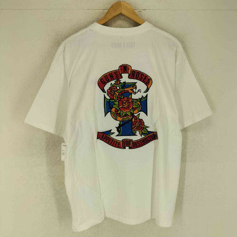 両面プリントクルーネックバンドTシャツ メンズ L