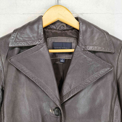 バナナリパブリック BANANA REPUBLIC 90-00S general leather 本革 ショートレザーコート レディース S