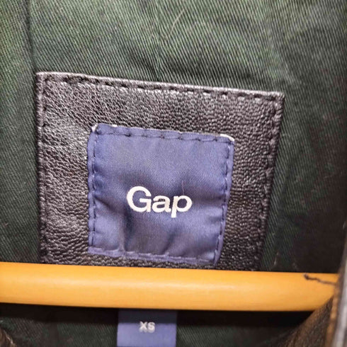 ギャップ Gap goat leather 山羊革 スタンドカラー レザージャケット レディース XS