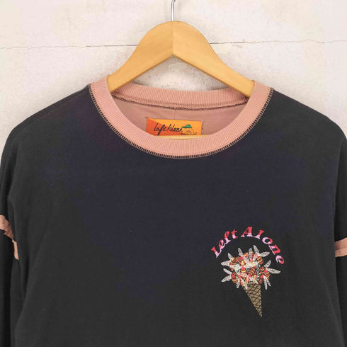 レフトアローン LEFT ALONE ロゴ刺繍 バックプリント スウェット トレーナー メンズ