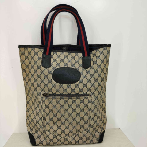 グッチ GUCCI ヴィンテージ シェリーライン GGプラスレザー レザーパッチ トートバッグ メンズ