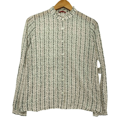 ヨークランド YORKLAND 小花柄 フリル襟 L/S シャツ レディース JPN:M