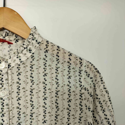 ヨークランド YORKLAND 小花柄 フリル襟 L/S シャツ レディース JPN:M