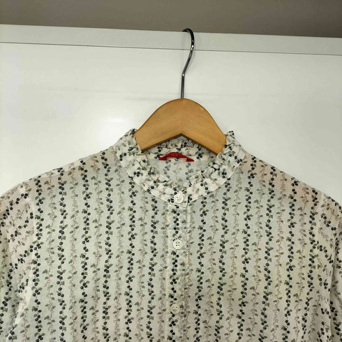 ヨークランド YORKLAND 小花柄 フリル襟 L/S シャツ レディース JPN:M
