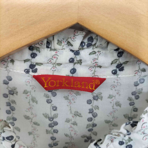 ヨークランド YORKLAND 小花柄 フリル襟 L/S シャツ レディース JPN:M