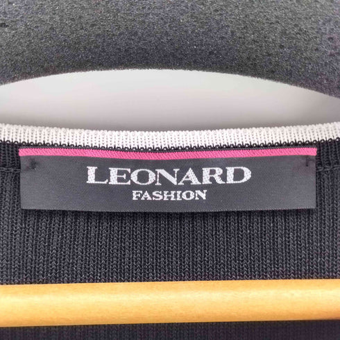 レオナール LEONARD フラワー プリント カンカン素材 切り替え ワンピース レディース JPN:40