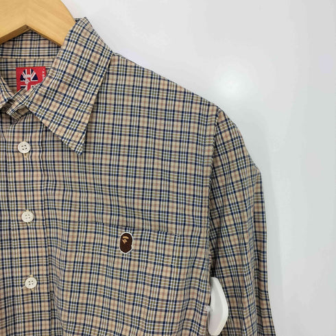 アベイシングエイプ A BATHING APE 90-00s ユニオンジャックタグ タータンチェックシャツ メンズ import:XS