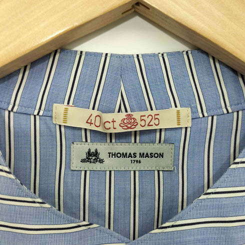 フォーティーカラッツアンドタケオキクチ 40ct & 525 BY TAKEO KIKUCHI THOMAS MASON バンドカラー マルチストライプ S/S プルオーバー シャツ メンズ JPN:1