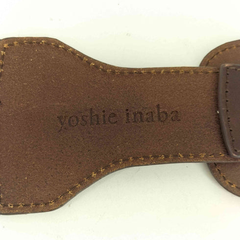 ヨシエイナバ YOSHIE INABA レザーバックル メッシュ コルセットベルト レディース