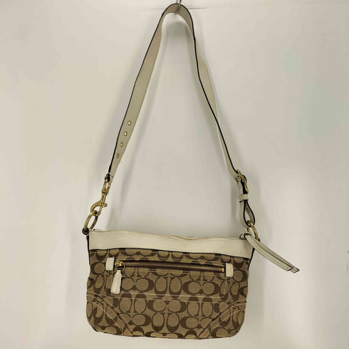 コーチ COACH シグネチャーロゴ キャンバス レザー切替ショルダーバッグ Y2K レディース