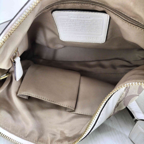 コーチ COACH シグネチャーロゴ キャンバス レザー切替ショルダーバッグ Y2K レディース