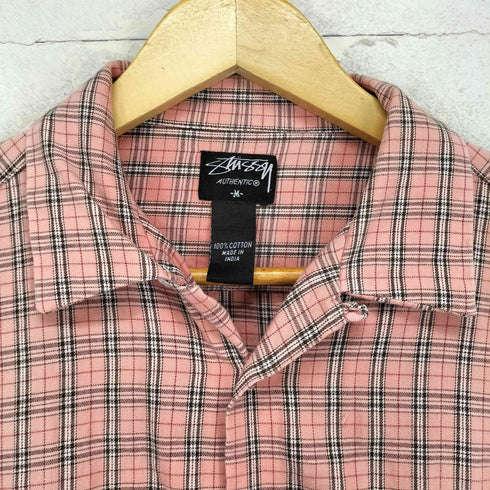 ステューシー Stussy ボックスシルエット 2ポケット開襟チェックシャツ メンズ M