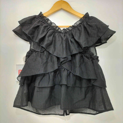 レイビームス Ray BEAMS ラッフル ティアード Vネック フレンチスリーブ ブラウス レディース ONE SIZE