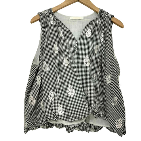 ヌキテパ NE QUITTEZ PAS Poplin Foil Print Balloon Top レディース