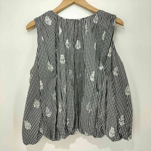 ヌキテパ NE QUITTEZ PAS Poplin Foil Print Balloon Top レディース