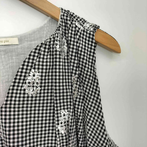 ヌキテパ NE QUITTEZ PAS Poplin Foil Print Balloon Top レディース