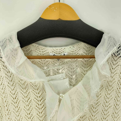 MALIANI フリルレース ニットカーディガン レディース import:L