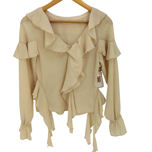 マウジー moussy 26ss CHIFFON RUFFLE ブラウス レディース FREE