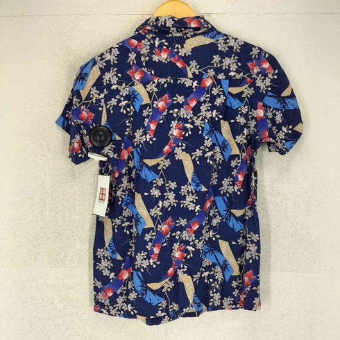 Oniwasoto 金魚 桜 和柄 開襟レーヨンシャツ レディース L