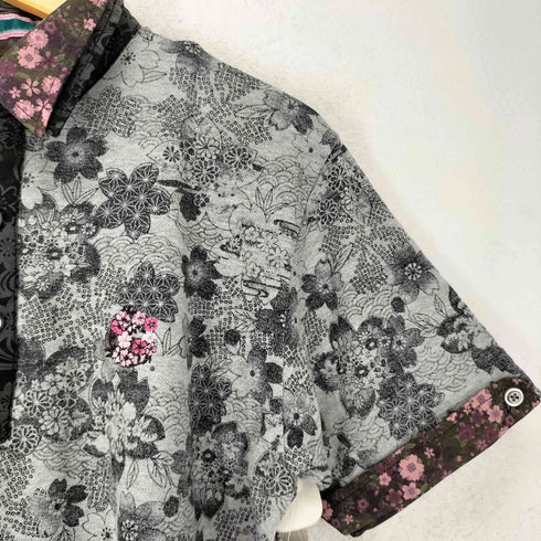 桜 和柄 ダブルカラーポロシャツ メンズ 大