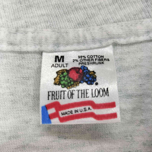 フルーツオブザルーム FRUIT OF THE LOOM 90s- USA製 袖裾シングル フロントプリントクルーネックTシャツ メンズ M