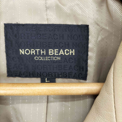 NORTH BEACH lamb leather&mink fur ラムレザー ミンクファー フックボタンレザージャケット レディース M