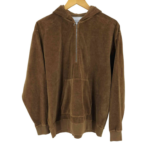 アダムエロペ Adam et Rope ベロアオーバーダイハーフジップパーカー レディース L