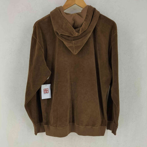 アダムエロペ Adam et Rope ベロアオーバーダイハーフジップパーカー レディース L