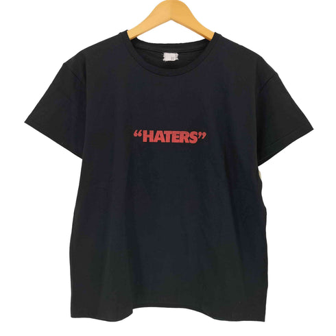 REBELLE LUXE THANKS FOR THE EFFORT HATERS テキストプリント 襟ダメージ シングルステッチ クルーネックTシャツ street メンズ