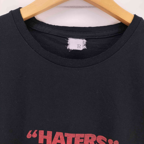 REBELLE LUXE THANKS FOR THE EFFORT HATERS テキストプリント 襟ダメージ シングルステッチ クルーネックTシャツ street メンズ