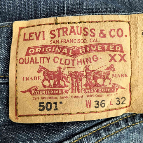リーバイス Levis メキシコ製 501 ボタン裏104M ボタンフライストレートデニムパンツ メンズ W36 L32