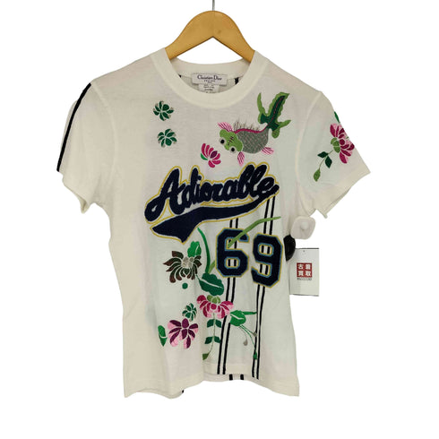 クリスチャンディオール Christian Dior Adiorable 69 刺繍Tシャツ ジョンガリアーノ期 レディース US:10