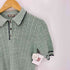 トーマスバーバリー Thomas Burberry シルク シグネチャー貝ボタン ラインデザイン 半袖ニットポロ レディース import:M