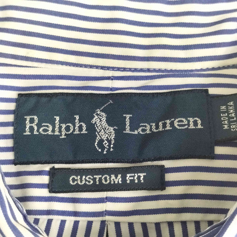 ラルフローレン RALPH LAUREN 90S CUSTOM FIT ストライプ ボタンダウンシャツ メンズ XL