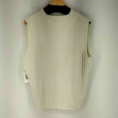 トミーヒルフィガー TOMMY HILFIGER 90s コットン100 リブニット ベスト メンズ import:L