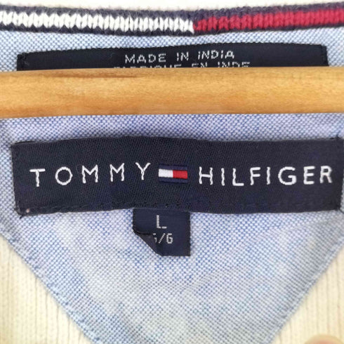 トミーヒルフィガー TOMMY HILFIGER 90s コットン100 リブニット ベスト メンズ import:L