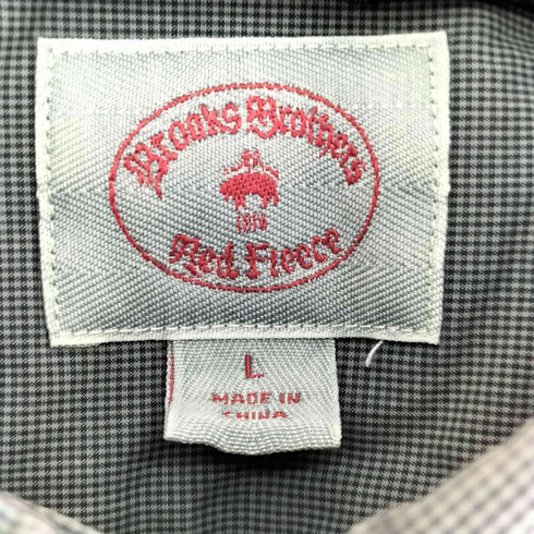 ブルックスブラザーズレッドフリース BROOKS BROTHERS REDFLEECE コットン100 ロゴ刺繍 チェック ボタンダウン L/S シャツ メンズ import:L