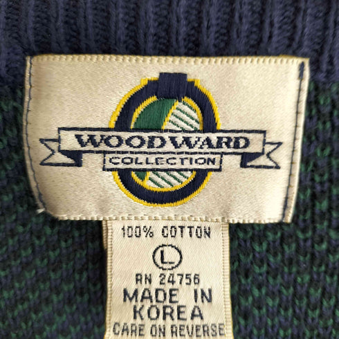 WOODWARD 韓国製 総柄コットンニット メンズ L