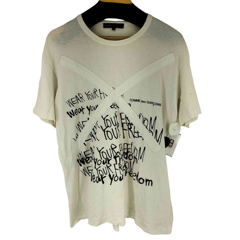 コムデギャルソン COMME des GARCONS 10SS クロスパッチ メッセージ プリント S/S Tシャツ メンズ JPN:L