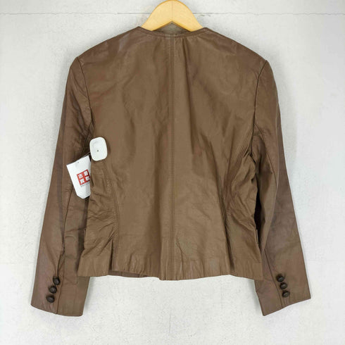 GRAN JOUE cow leather カウレザー デザインボタンノーカラーレザージャケット レディース L
