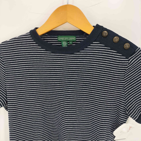 ローレンジーンズカンパニー LAUREN JEANS COMPANY エンブレム刺繍 ショルダーボタン ボーダー 半袖Tシャツ レディース import:XS