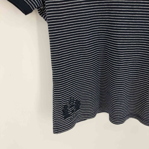 ローレンジーンズカンパニー LAUREN JEANS COMPANY エンブレム刺繍 ショルダーボタン ボーダー 半袖Tシャツ レディース import:XS