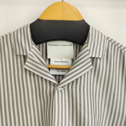 ステファンシュナイダー STEPHAN SCHNEIDER レーヨン100 ストライプ 開襟 S/S シャツ メンズ JPN:3