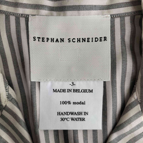 ステファンシュナイダー STEPHAN SCHNEIDER レーヨン100 ストライプ 開襟 S/S シャツ メンズ JPN:3