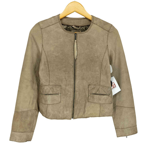 ギャップ Gap lamb leather ラムレザーノーカラージャケット レディース XS