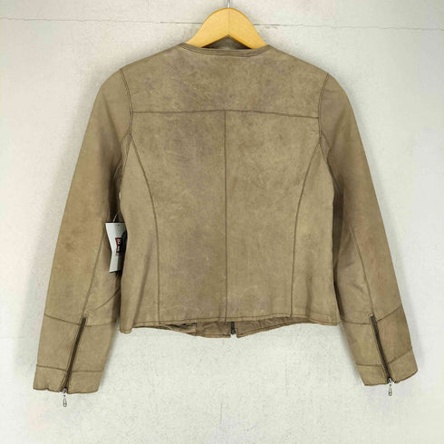 ギャップ Gap lamb leather ラムレザーノーカラージャケット レディース XS