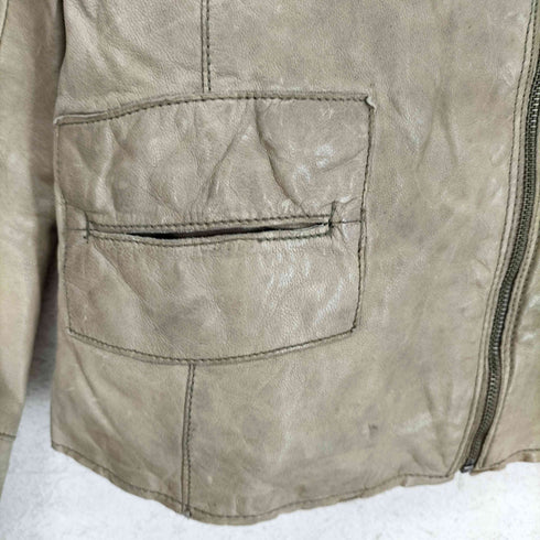 ギャップ Gap lamb leather ラムレザーノーカラージャケット レディース XS