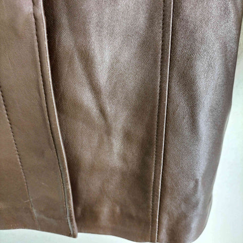article lamb leather fox fur ラムレザー&フォックスファー 比翼ステンカラーコート レディース 11AR