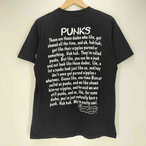 STANLEY DESANTIS 90S USA製 MTVS BEAVIS AND BUTT HEAD PUNKS プリント コピーライト1995 袖シングルステッチ S/S クルーネックTシャツ メンズ import:M