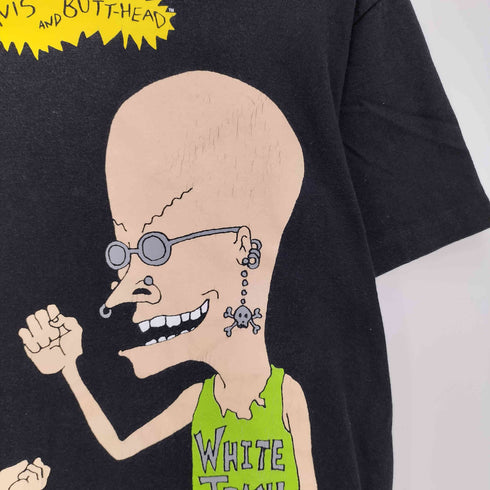 STANLEY DESANTIS 90S USA製 MTVS BEAVIS AND BUTT HEAD PUNKS プリント コピーライト1995 袖シングルステッチ S/S クルーネックTシャツ メンズ import:M